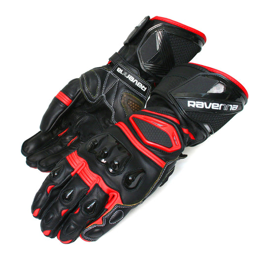 GUANTI IN PELLE RAVENNA MOTO R BLK/RED