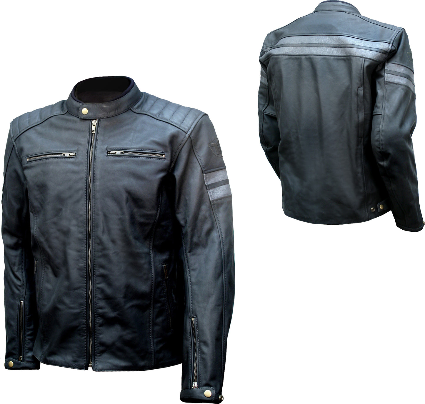 RAVENNA BLACK LEATHER MOTORCYCLE JACKET