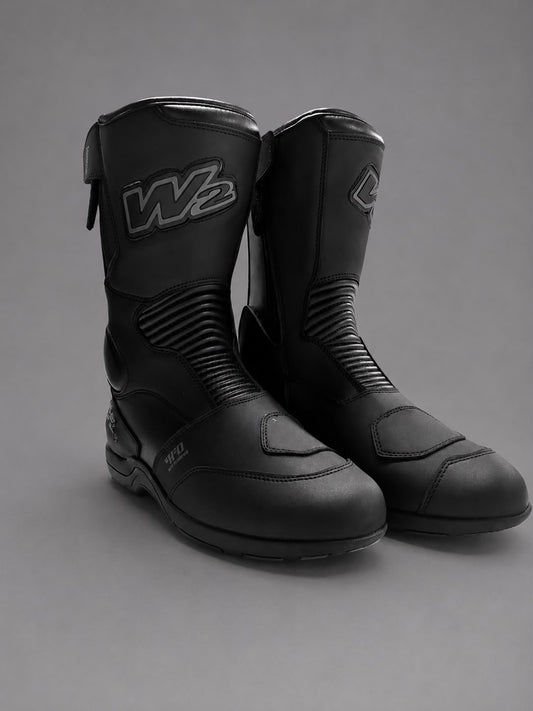 STIVALE MOTO IN PELLE W2 "DZF" BLACK