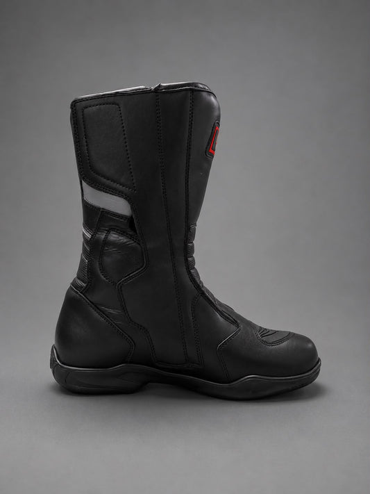 STIVALE MOTO IN PELLE W2 "RIDE-T" BLACK/RED