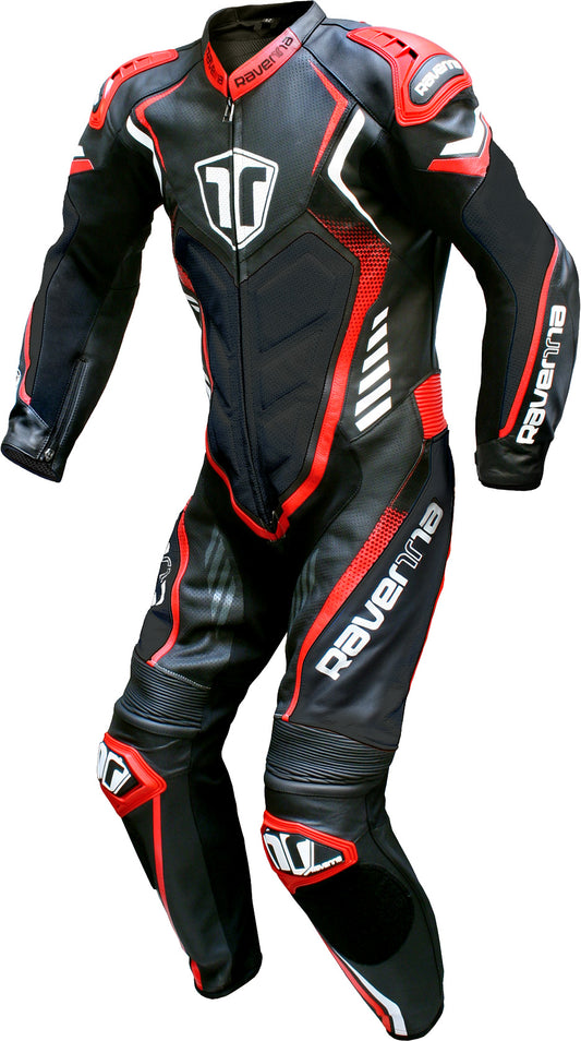 TUTA MOTO IN PELLE RAVENNA BLK/RED
