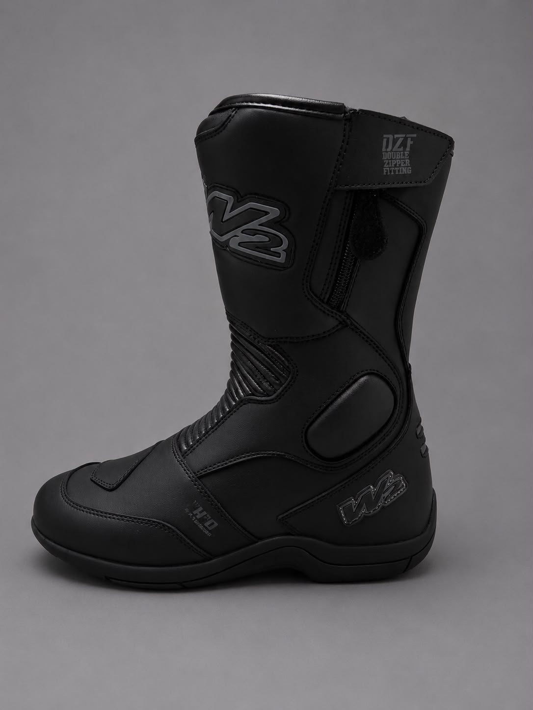 STIVALE MOTO IN PELLE W2 "DZF" BLACK