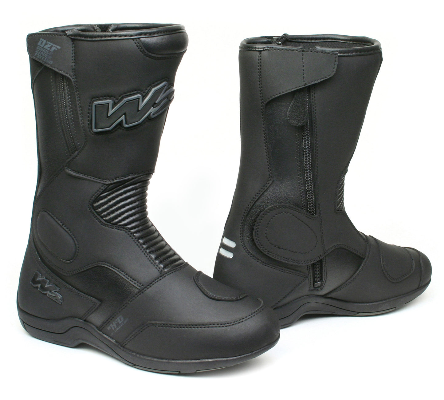 STIVALE MOTO IN PELLE W2 "DZF" BLACK