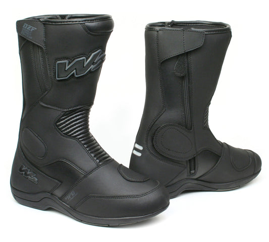 STIVALE MOTO IN PELLE W2 "DZF" BLACK