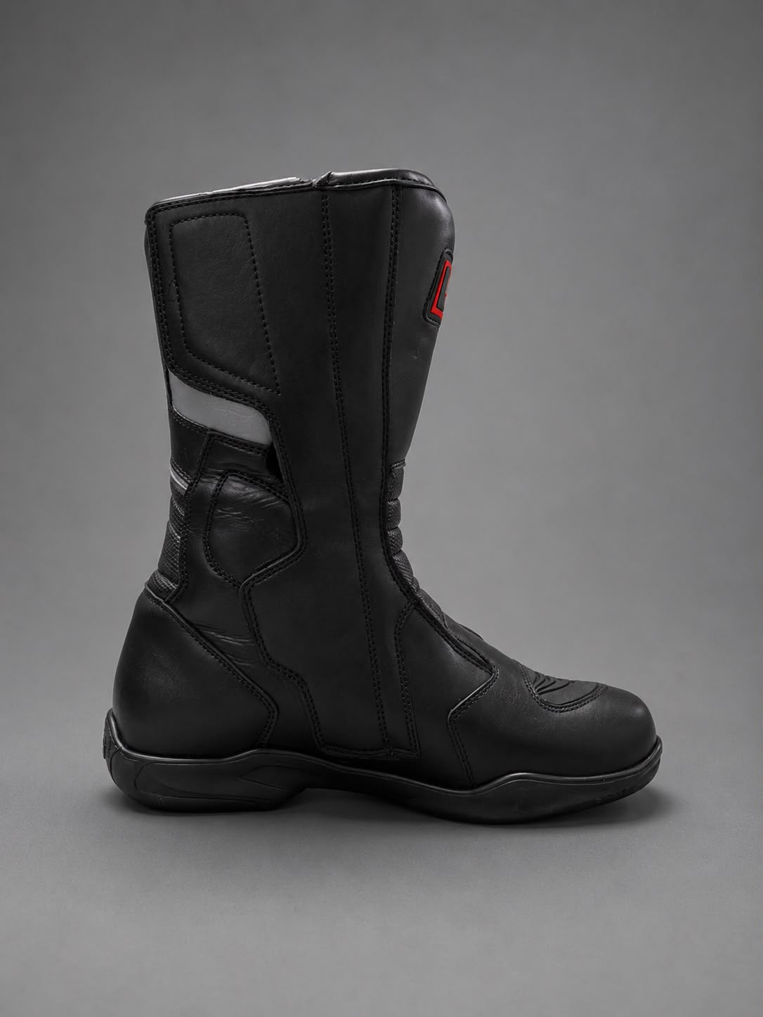 STIVALE MOTO IN PELLE W2 "RIDE-T" BLACK/RED