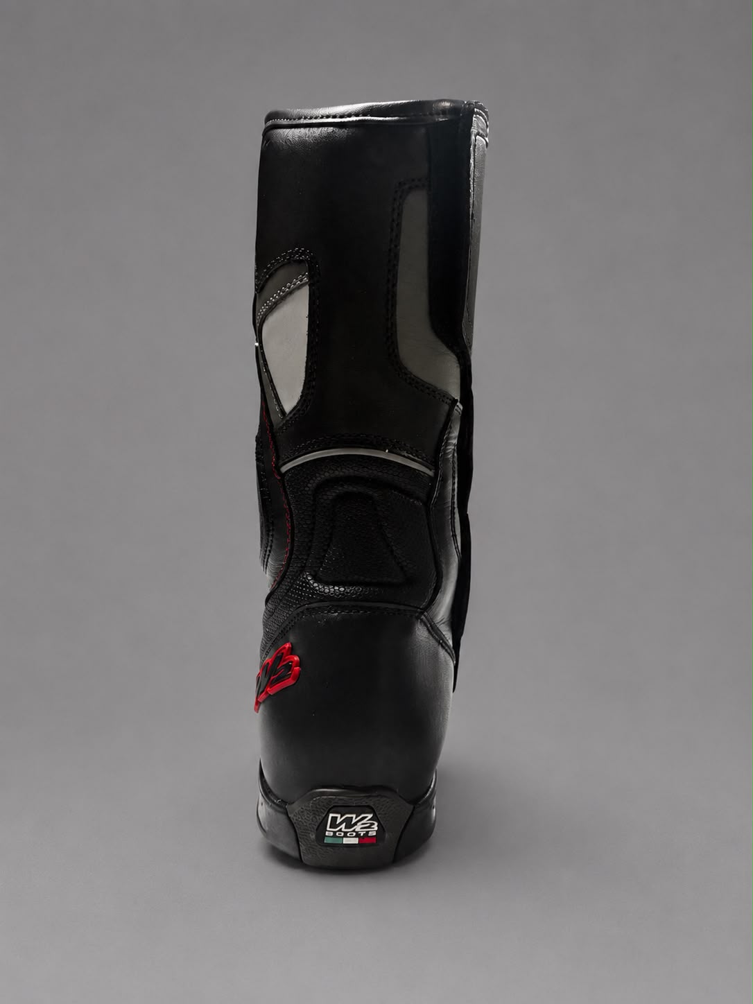 STIVALE MOTO IN PELLE W2 "RIDE-T" BLACK/RED